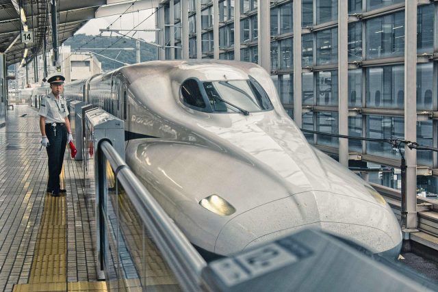 Shinkansen bullet train in Japan