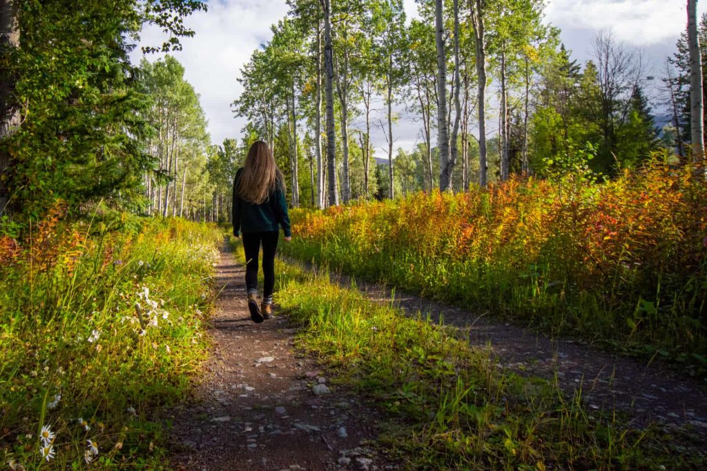 Young woman going for a walk